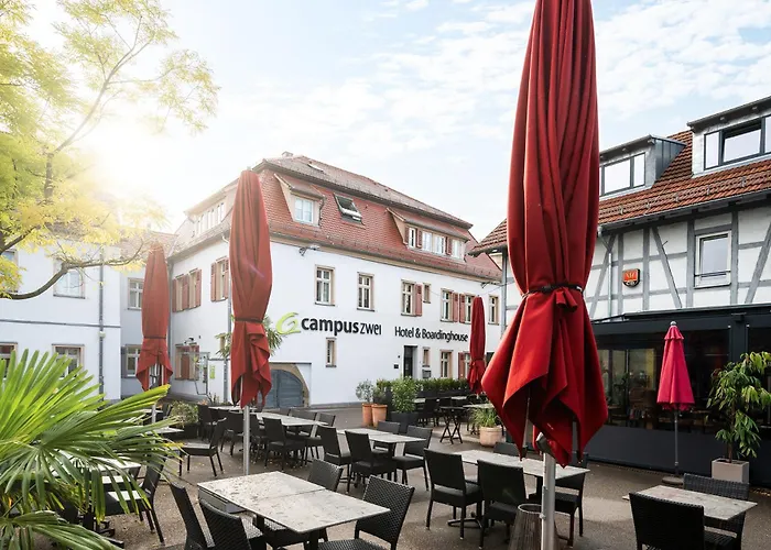 Hotel CampusZwei Komfortable Doppelzimmer&Apartments mit Küche Zentral in Ludwigsburg ideal für Business&Langzeitaufenthalte 24h Check in Kinder bis 14 Jahre übernachten kostenlos